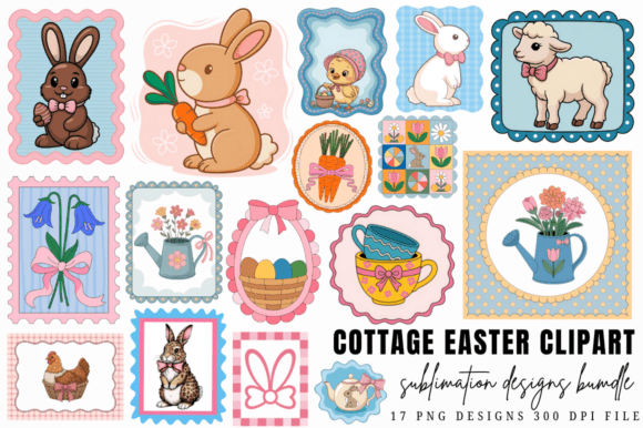 Download Cottage Easter Clipart Sublimation Desig - Easter clipart Collection