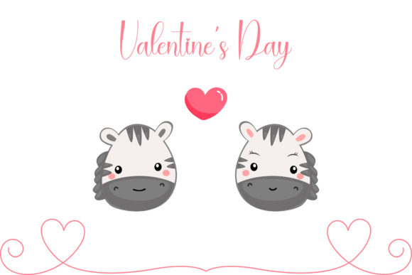 Download Valentine Zebra Couple Illustration - Couple illustration Collection