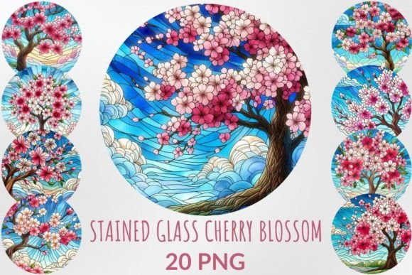 Download Stained Glass Cherry Blossom Tree - Blossom tree Collection