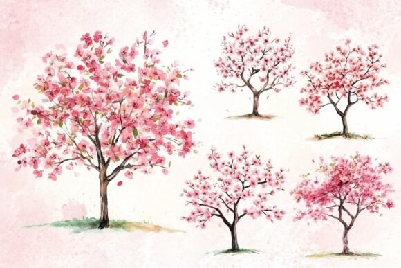 Download Watercolor Blossom Tree Clipart - Blossom tree Collection