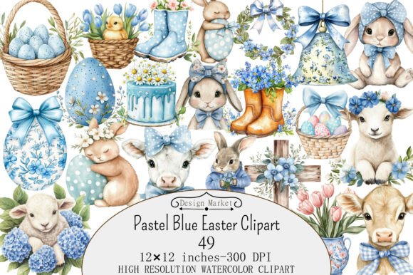 Download Pastel Blue Easter Clipart - Easter clipart Collection