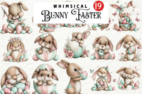 Download Whimsical Bunny Easter Clipart - Easter clipart Collection