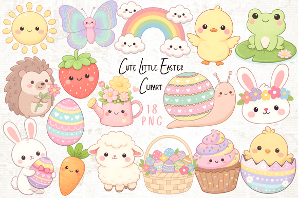 Download Cute Little Easter Clipart PNG - Easter clipart Collection