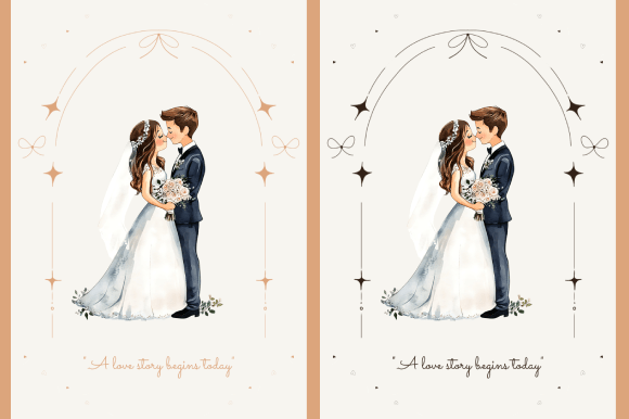 Download Romantic Wedding Couple Illustration - Couple illustration Collection